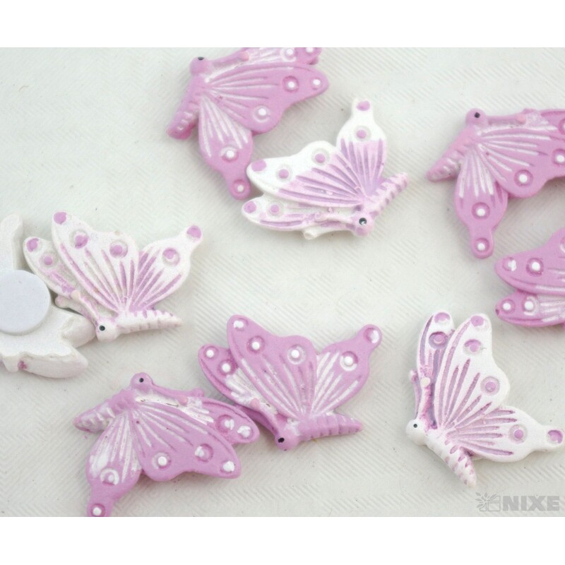 MOTÝL NALEPOVACÍ 2,5cm 9ks*FIALOVÁ