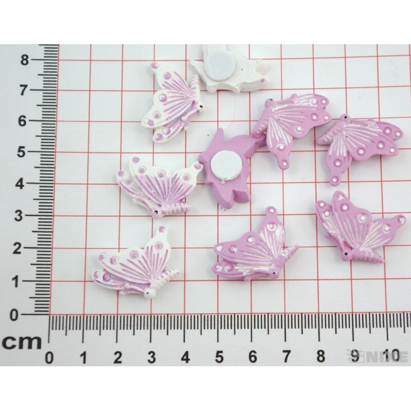 MOTÝL NALEPOVACÍ 2,5cm 9ks*FIALOVÁ