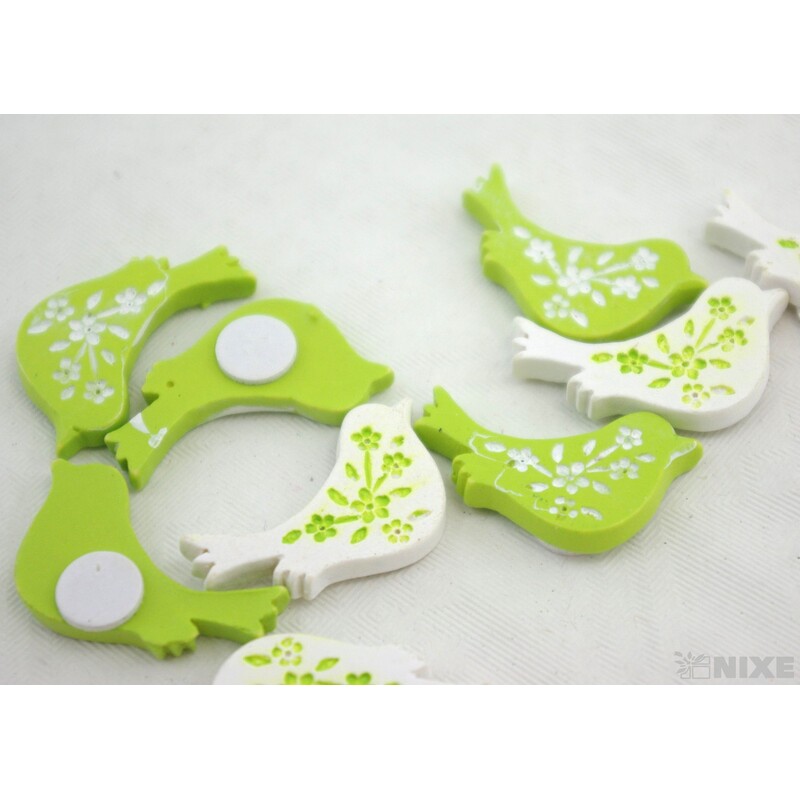 PTÁČEK NALEPOVACÍ 3cm 9ks*ZELENÁ