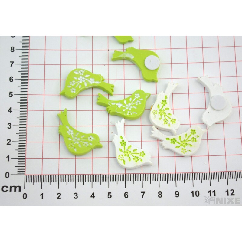 PTÁČEK NALEPOVACÍ 3cm 9ks*ZELENÁ