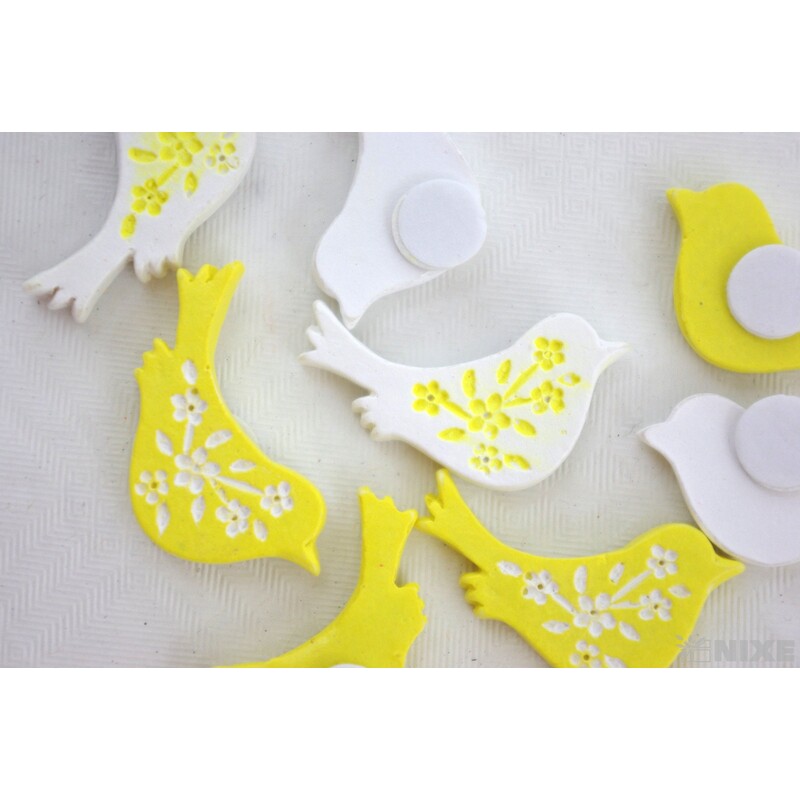 PTÁČEK NALEPOVACÍ 3cm 9ks*ŽLUTÁ