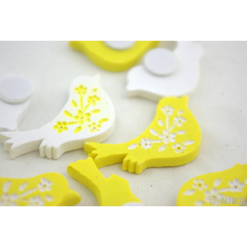 PTÁČEK NALEPOVACÍ 3cm 9ks*ŽLUTÁ