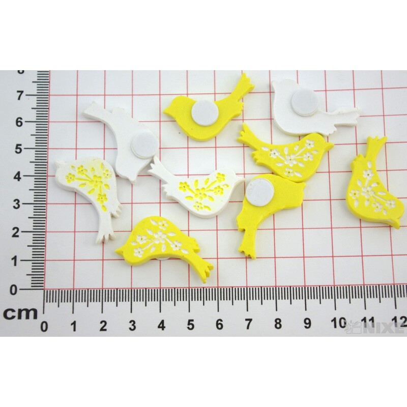 PTÁČEK NALEPOVACÍ 3cm 9ks*ŽLUTÁ