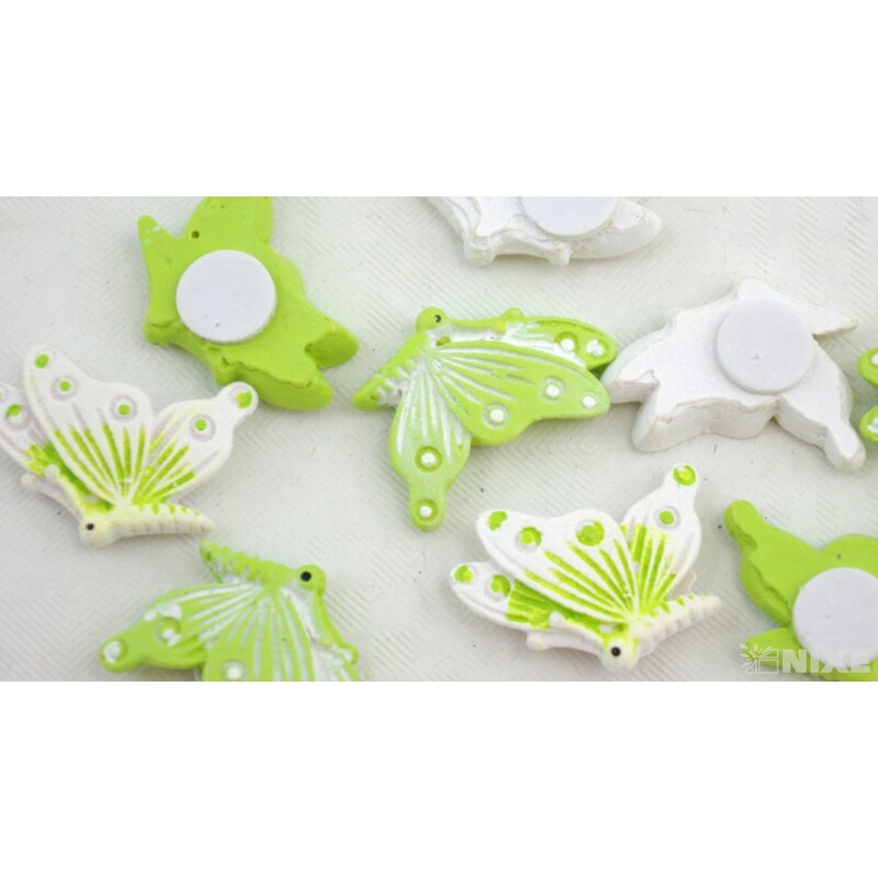 MOTÝL NALEPOVACÍ 2,5cm 9ks*ZELENÁ