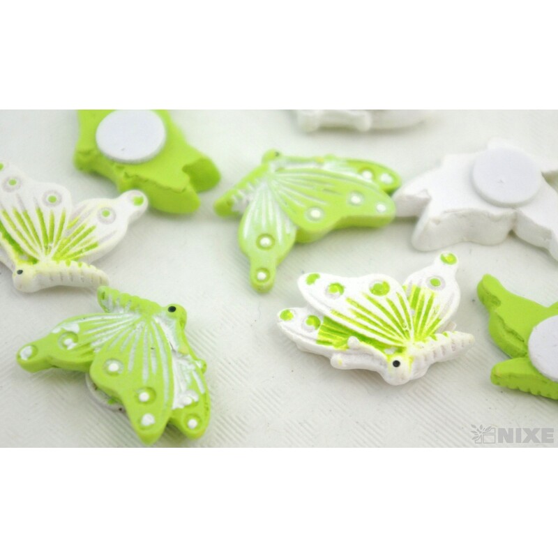 MOTÝL NALEPOVACÍ 2,5cm 9ks*ZELENÁ