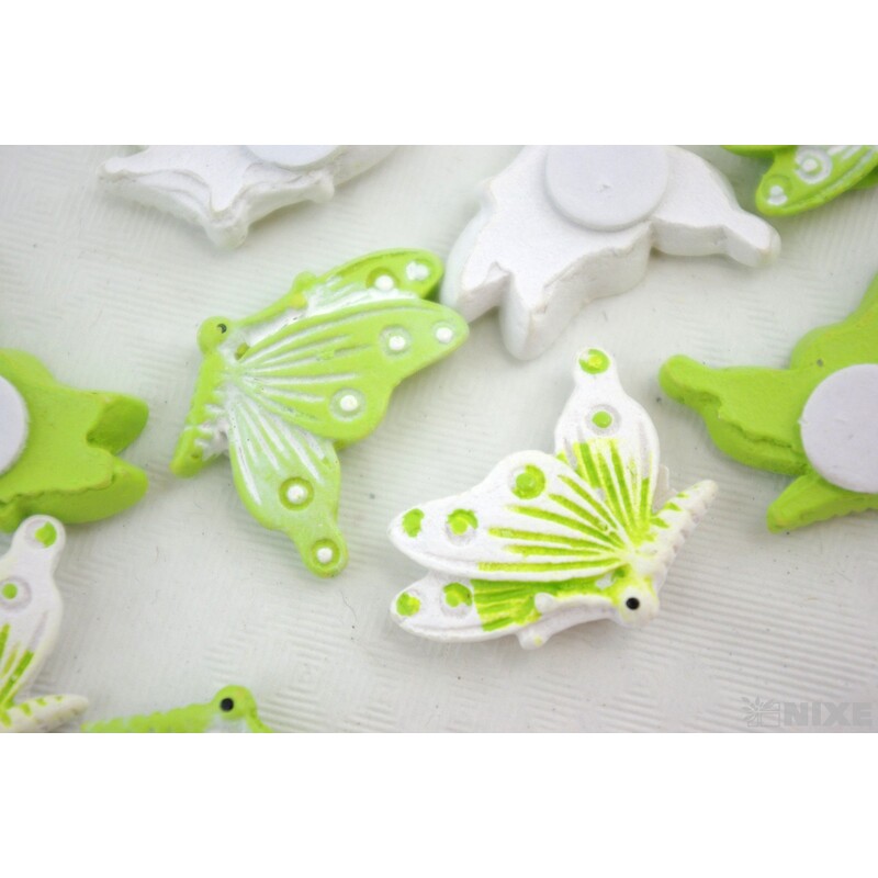 MOTÝL NALEPOVACÍ 2,5cm 9ks*ZELENÁ