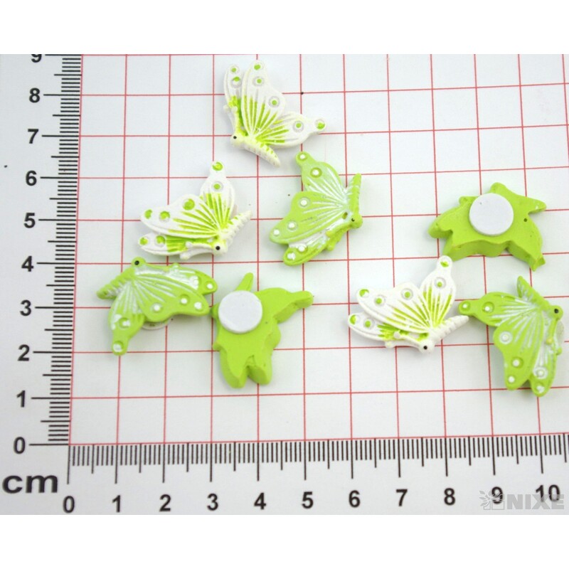 MOTÝL NALEPOVACÍ 2,5cm 9ks*ZELENÁ