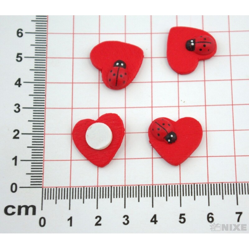 SRDCE NALEPOVACÍ 2cm 24ks*ČERVENÁ