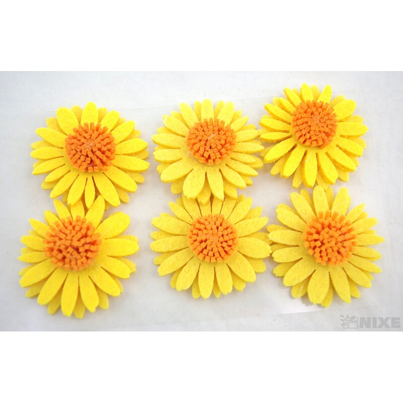 KVÍTEK NALEP. FILC 5cm 6ks*MIX BAREV