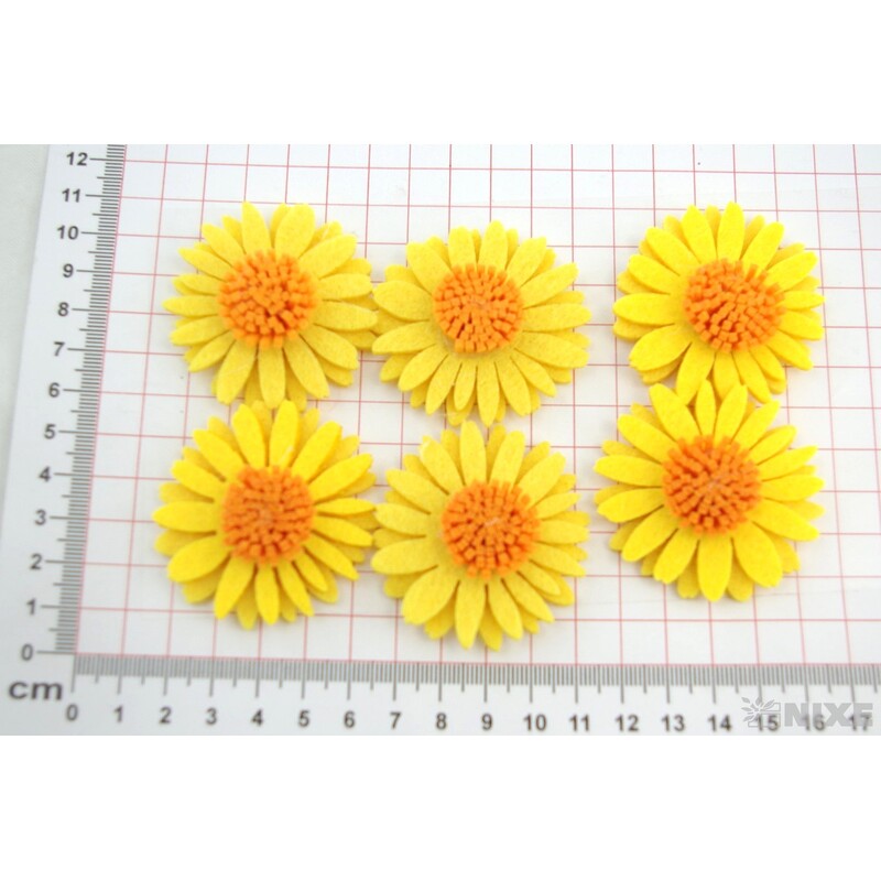 KVÍTEK NALEP. FILC 5cm 6ks*MIX BAREV