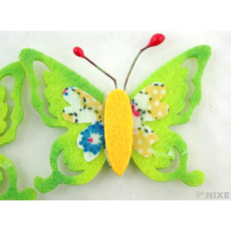 MOTÝL FILC NALEP. 5cm 4ks*MIX BAREV