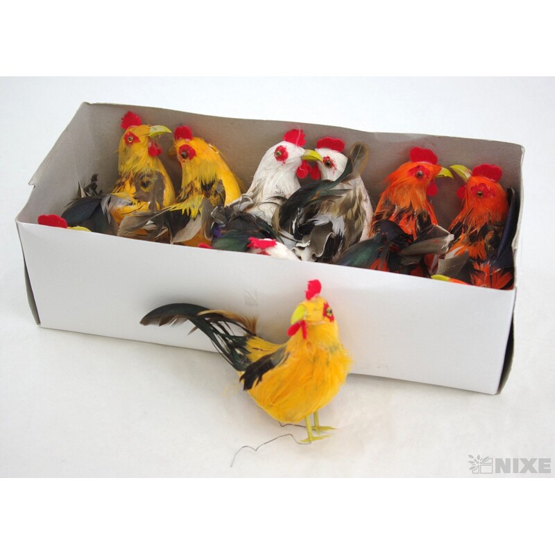 KOHOUT 8x9cm 12ks*MIX BAREV