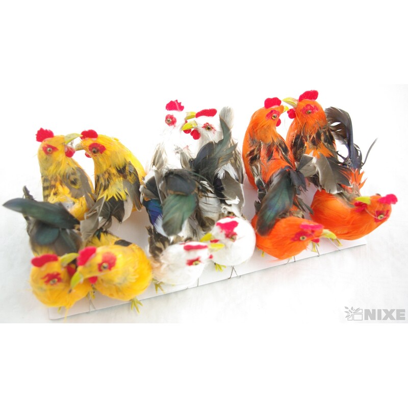 KOHOUT 8x9cm 12ks*MIX BAREV