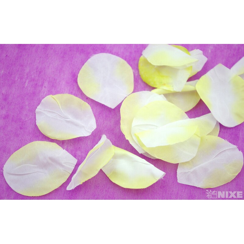 OKVĚTNÍ LÍSTKY RŮŽÍ 100ks*BÍLÁ+ŽLUTÁ