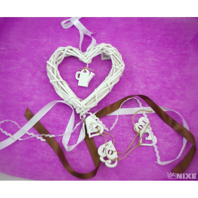 ZÁVĚS SRDCE KONVIČKA 20cm*MIX BAREV