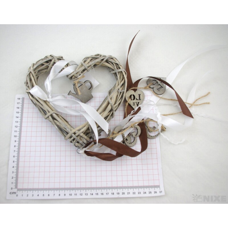 ZÁVĚS SRDCE KONVIČKA 20cm*MIX BAREV