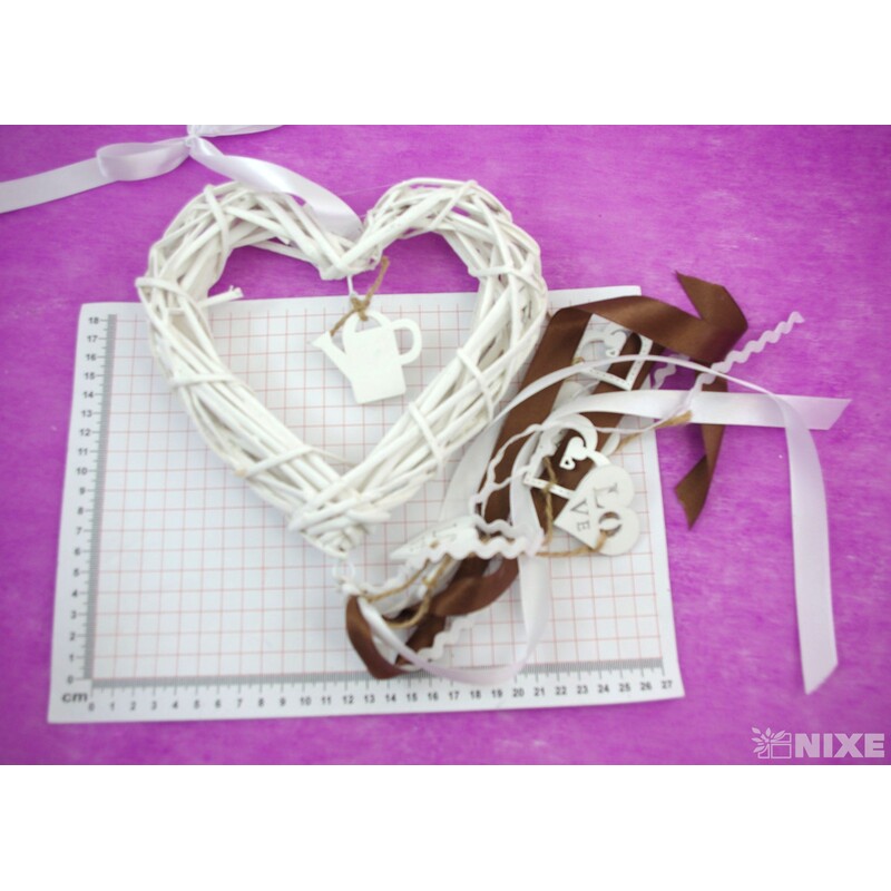 ZÁVĚS SRDCE KONVIČKA 20cm*MIX BAREV