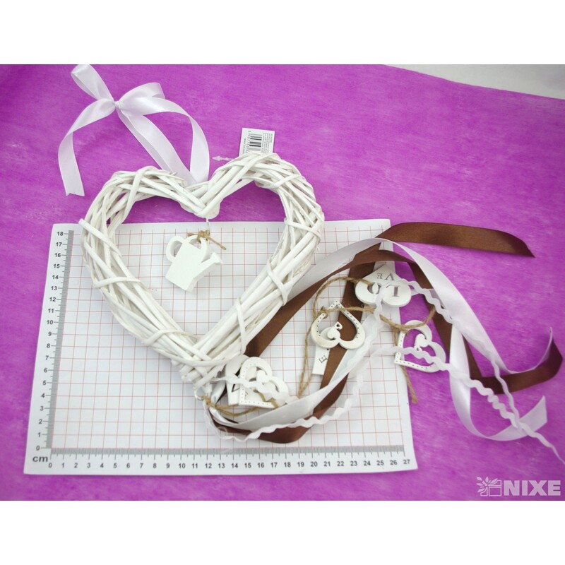 ZÁVĚS SRDCE KONVIČKA 20cm*MIX BAREV