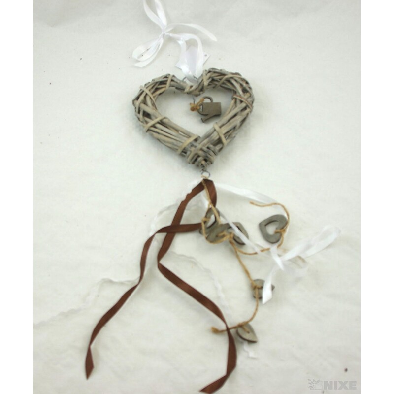 ZÁVĚS SRDCE KONVIČKA 15cm*MIX BAREV