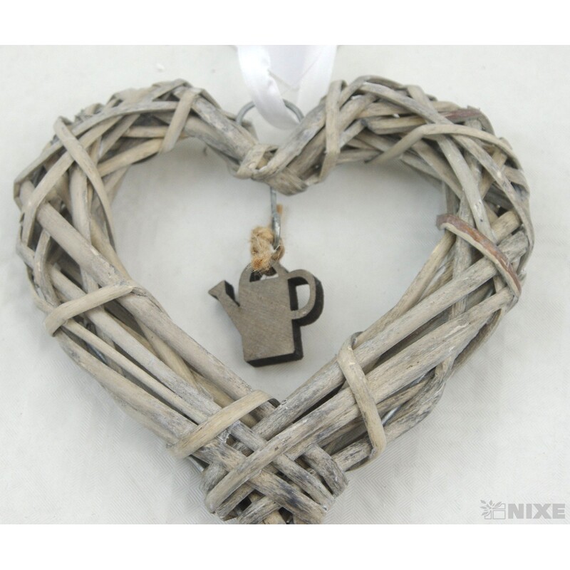 ZÁVĚS SRDCE KONVIČKA 15cm*MIX BAREV