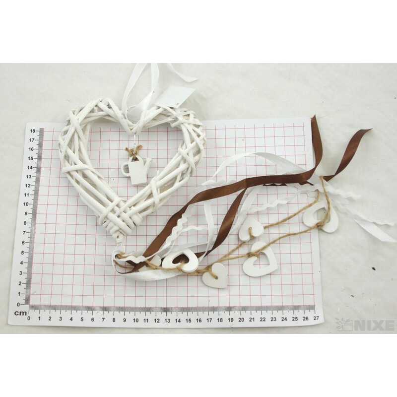 ZÁVĚS SRDCE KONVIČKA 15cm*MIX BAREV