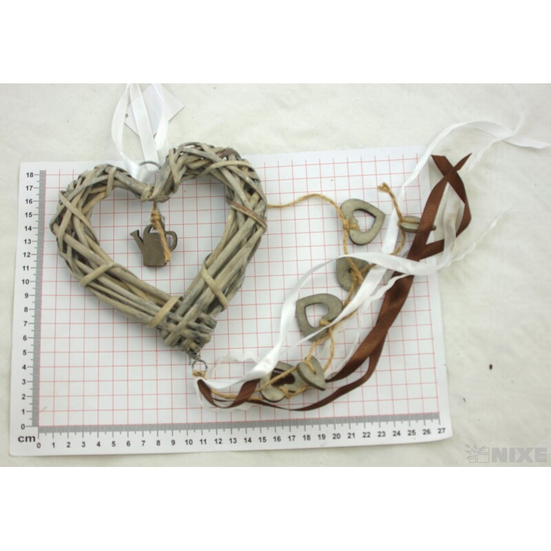 ZÁVĚS SRDCE KONVIČKA 15cm*MIX BAREV