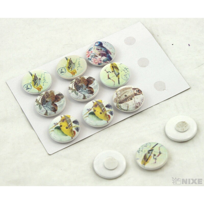 KNOFLÍK NALEP PTÁCI 2,5cm 12ks*