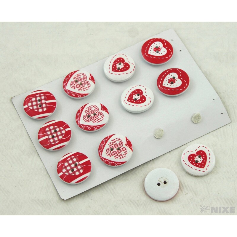 KNOFLÍK NALEP SRDCE 2,5cm 12ks*