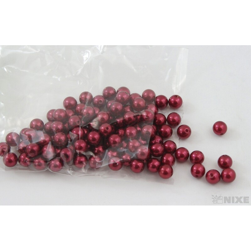 KORÁLKY 10mm cca 104ks METAL*BORDOVÁ