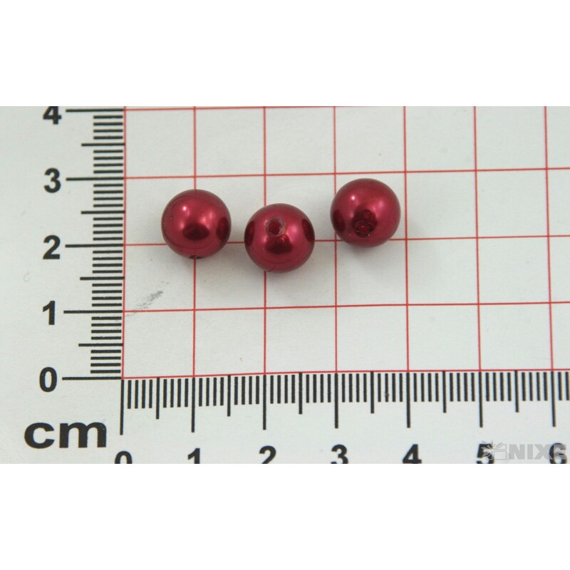 KORÁLKY 10mm cca 104ks METAL*BORDOVÁ