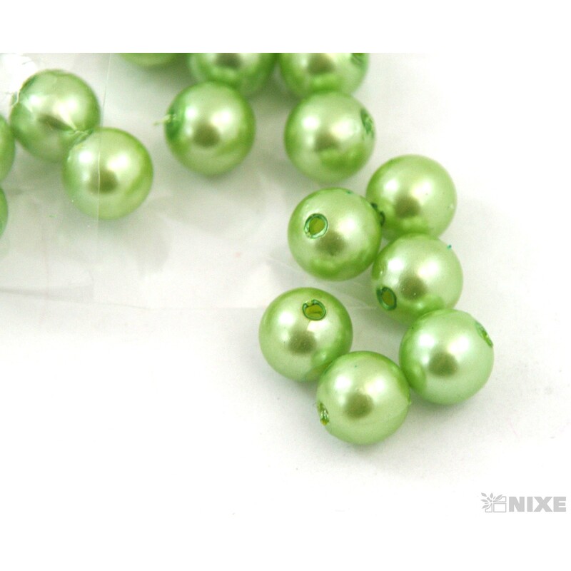 KORÁLKY 10mm cca 104ks*ZELENÁ SV.