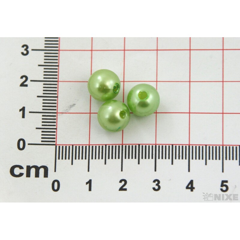 KORÁLKY 10mm cca 104ks*ZELENÁ SV.