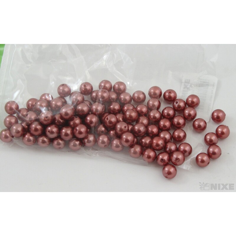 KORÁLKY 10mm cca 104ks*HNĚDÁ