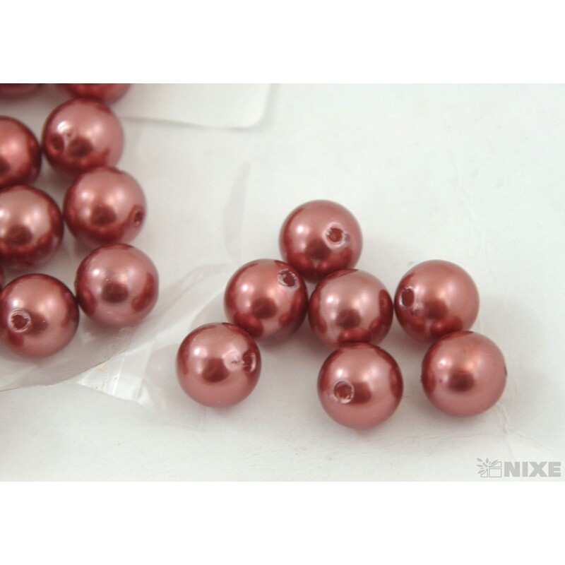 KORÁLKY 10mm cca 104ks*HNĚDÁ