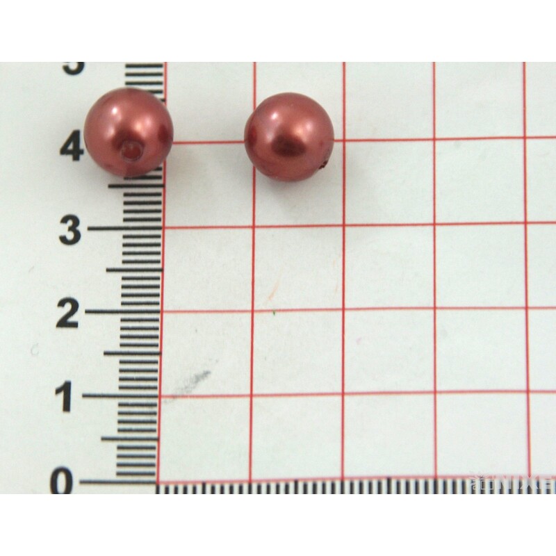 KORÁLKY 10mm cca 104ks*HNĚDÁ