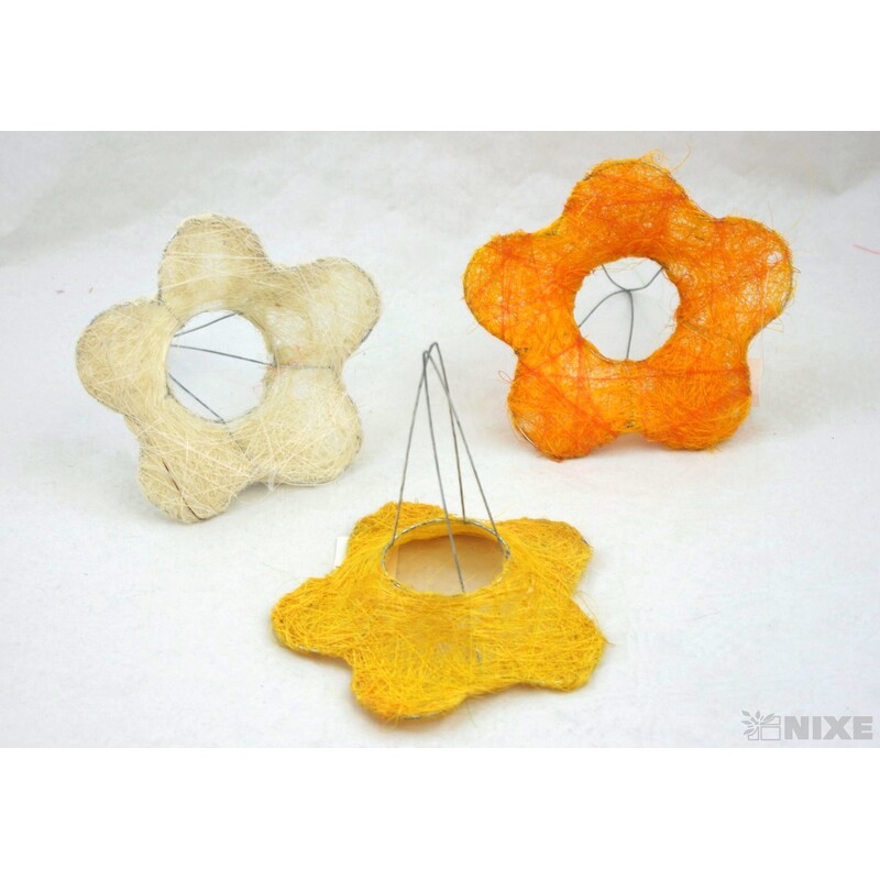 PODLOŽKA SISAL KVĚT 15cm*MIX BAREV