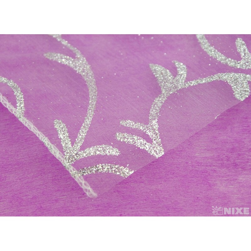 ORGANZA GLITR 369 12cmx10yd*STŘÍBRNÁ 50