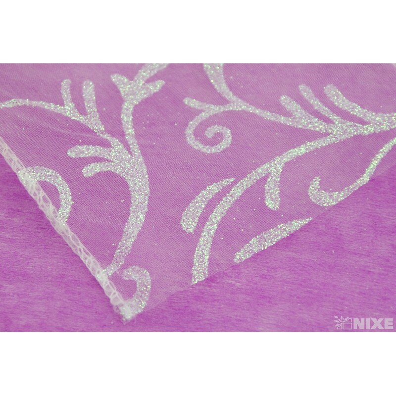 ORGANZA GLITR 369 12cmx10yd*BÍLÁ 50