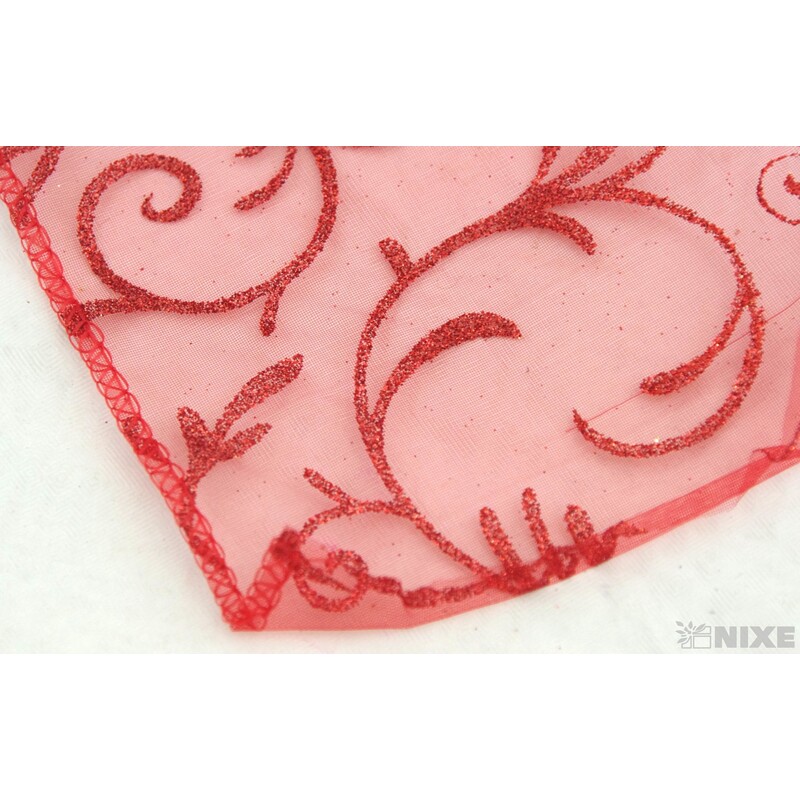 ORGANZA GLITR 369 12cmx10yd*ČERVENÁ 03