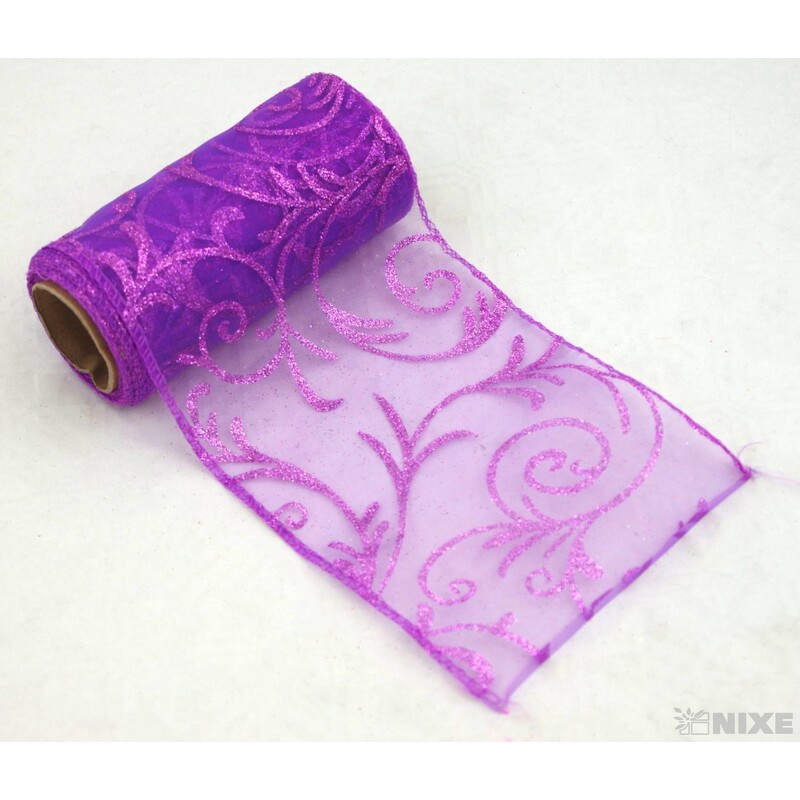 ORGANZA GLITR 369 12cmx10yd*FIALOVÁ 2T23