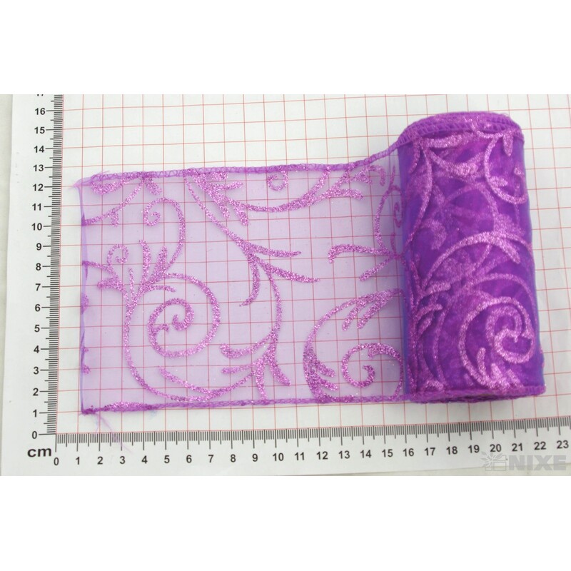 ORGANZA GLITR 369 12cmx10yd*FIALOVÁ 2T23