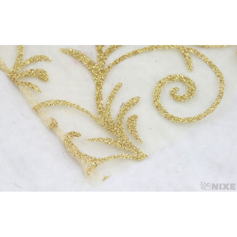 ORGANZA GLITR 369 12cmx10yd*ZLATÁ 19