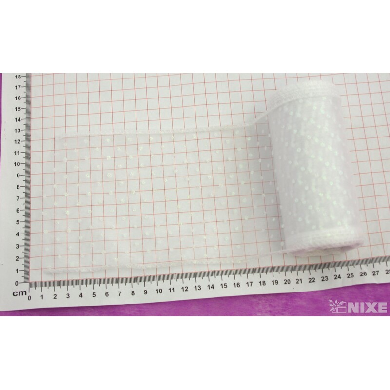 ORGANZA GLITR 710 12cmx10yd*BÍLÁ/50