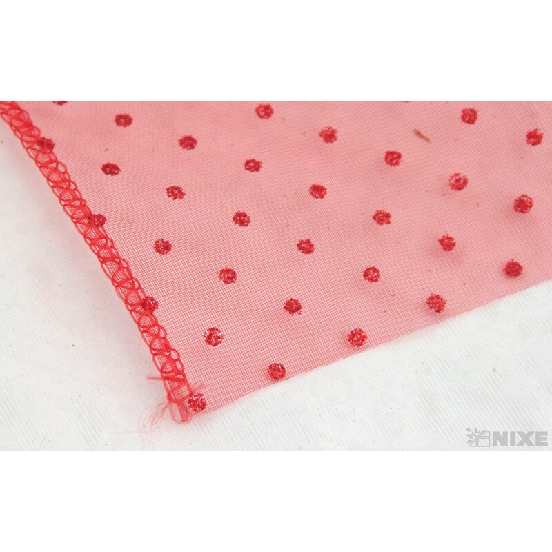 ORGANZA GLITR 710 12cmx10yd*ČERVENÁ 03