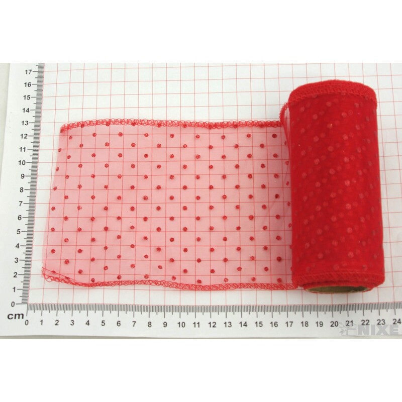 ORGANZA GLITR 710 12cmx10yd*ČERVENÁ 03