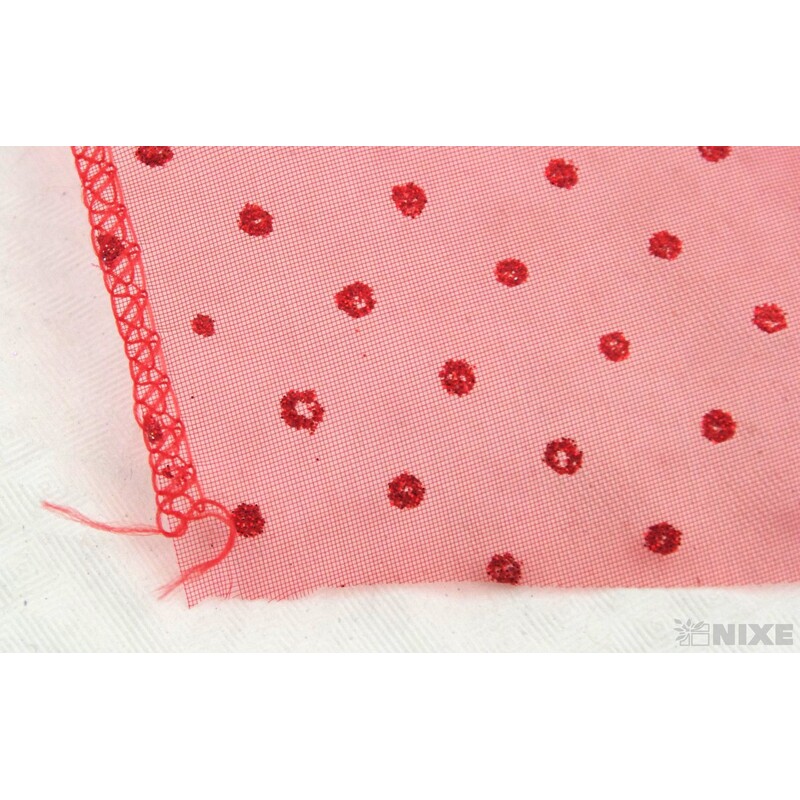 ORGANZA GLITR 710 36cmx10yd*ČERVENÁ 03