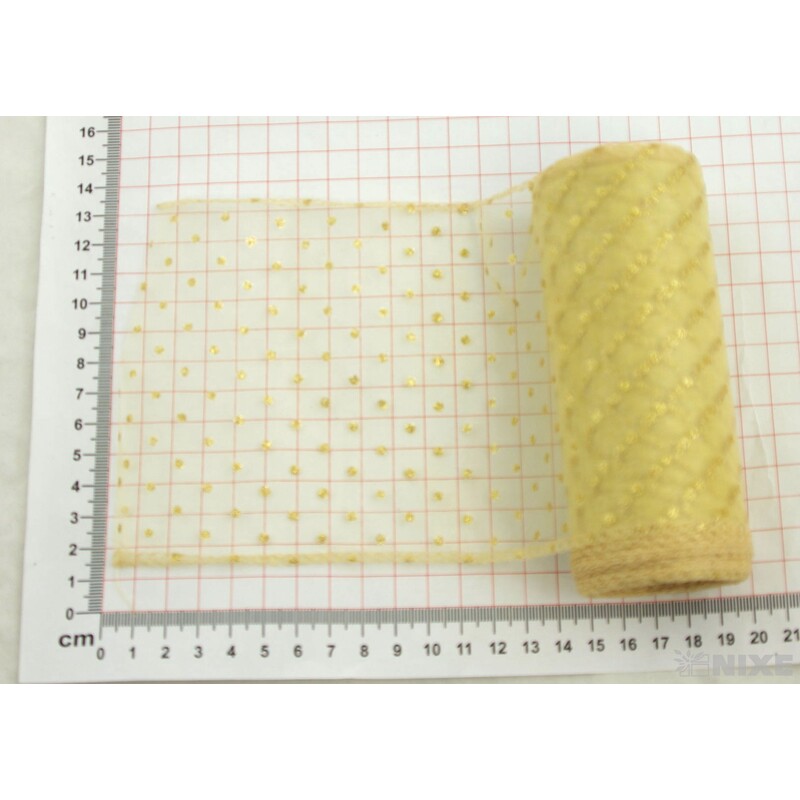 ORGANZA GLITR 710 12cmx10yd*ZLATÁ 19