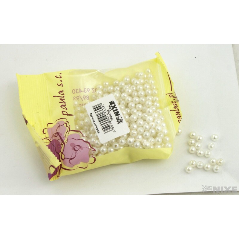 KORÁLKY 6mm 50g*KRÉMOVÁ