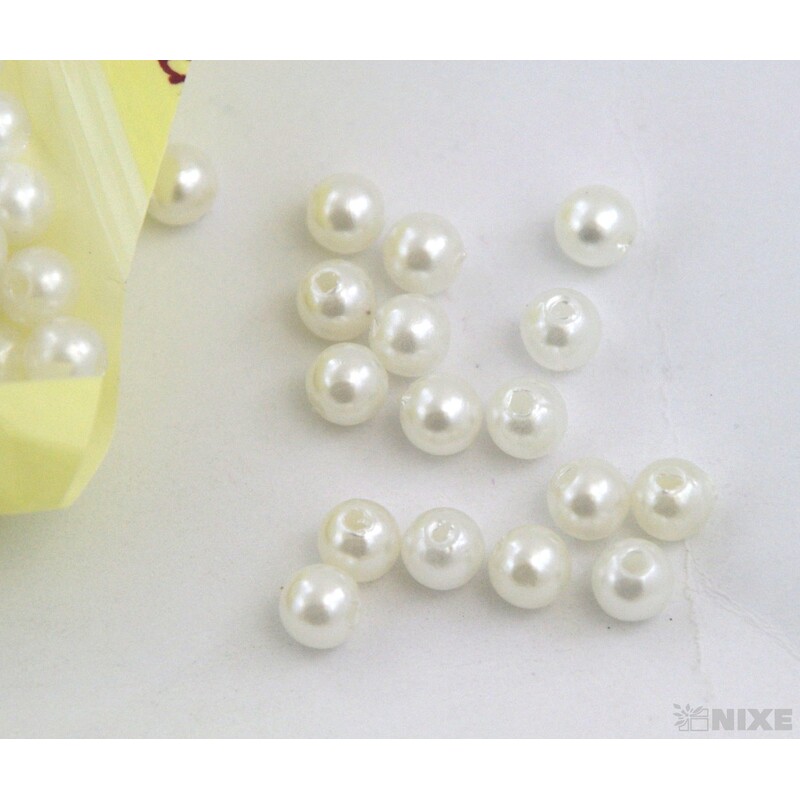 KORÁLKY 6mm 50g*KRÉMOVÁ