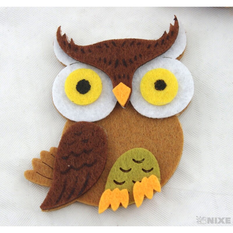 SOVA NALEPOVACÍ FILC 6,5x5,5cm 4ks*MIX BAREV